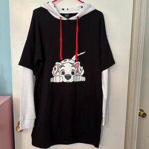 Disney 101 Dalmatians Twofer Hoodie Dress - M NWT